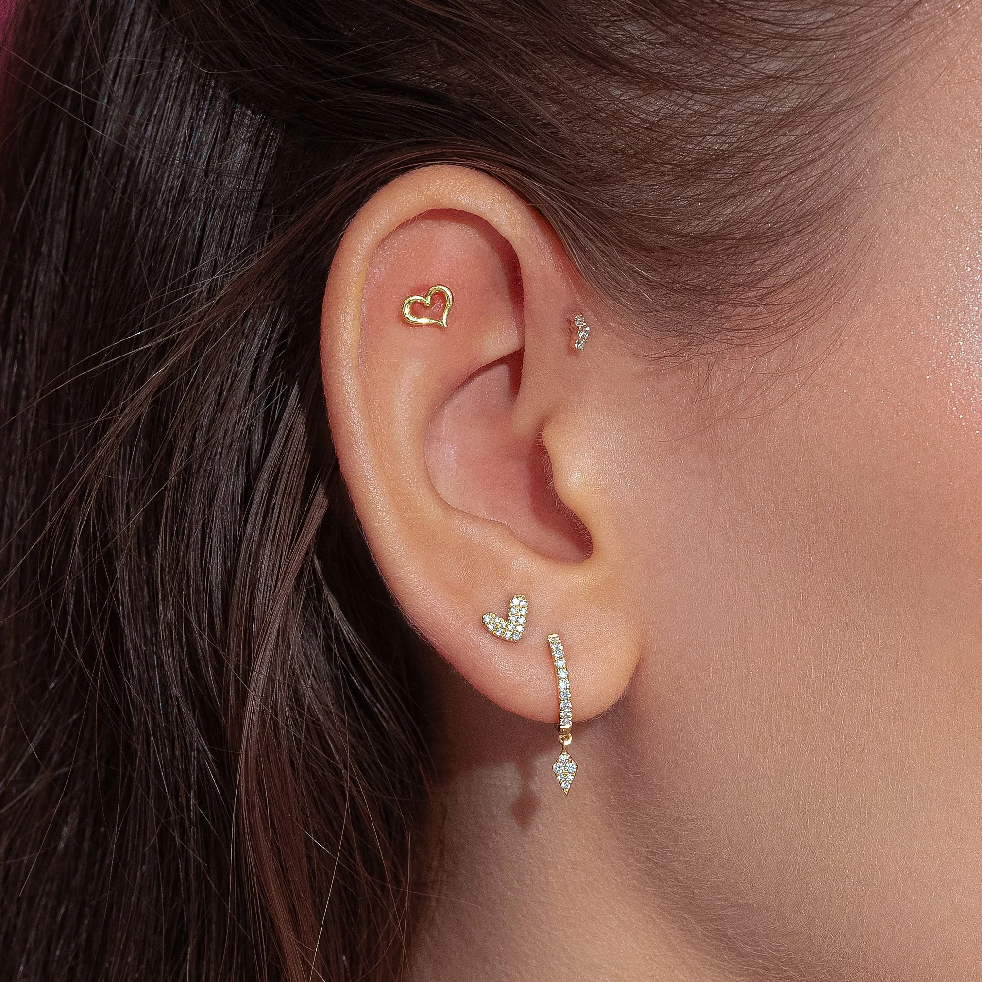 14K Solid Gold AdmireMe Diamond Stud Earrings