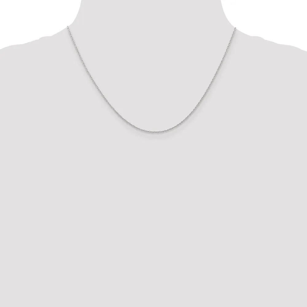 14k White Gold .7 mm Carded Cable Rope Chain | 7RW