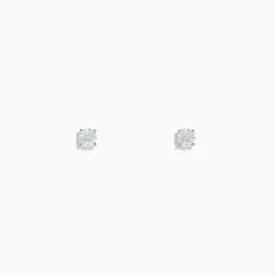 14K White Gold Diamond Solitaire Stud Earrings, 0.33 TCW