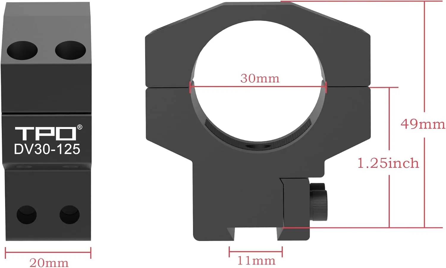 30mm Dovetail Scope Rings for 3/8" 11mm Dovetail Rails Medium/High Profile Airgun Mount