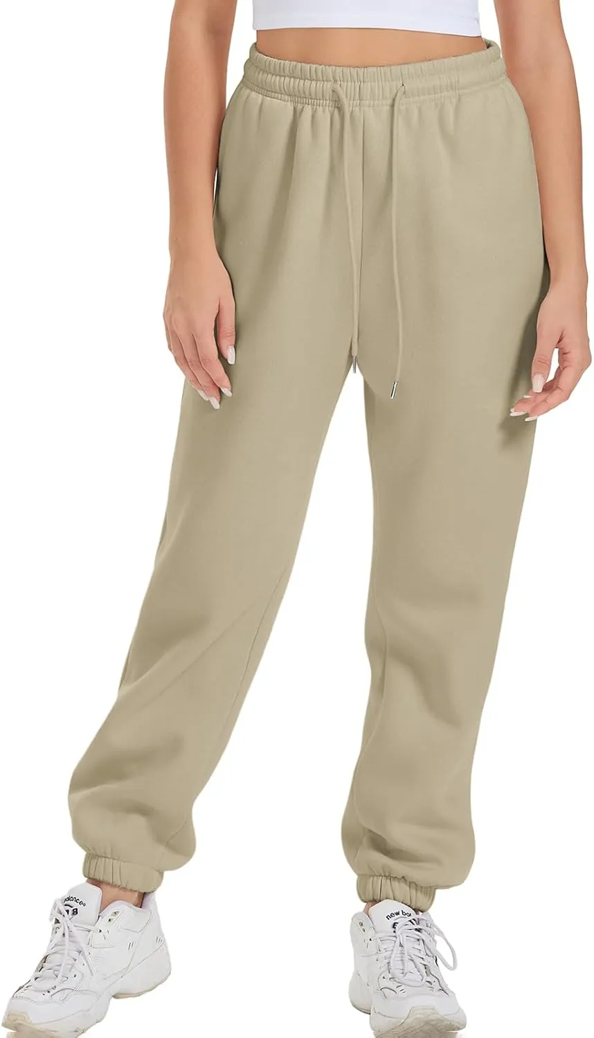 ATHMILE Sweatpants Women Fleece Pockets Winter Fall Fashion Baggy Lounge Pants Joggers