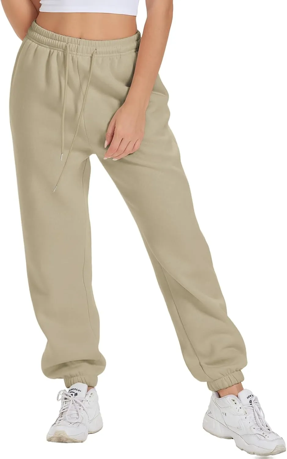 ATHMILE Sweatpants Women Fleece Pockets Winter Fall Fashion Baggy Lounge Pants Joggers