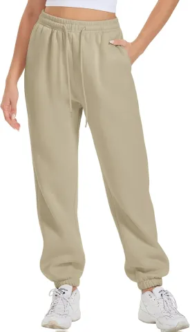 ATHMILE Sweatpants Women Fleece Pockets Winter Fall Fashion Baggy Lounge Pants Joggers