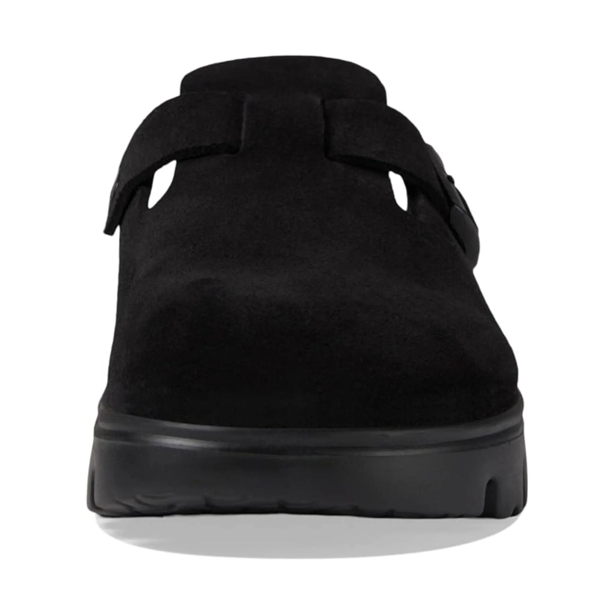 Boston Chunky Black Suede Clog - Birkenstock Papillio