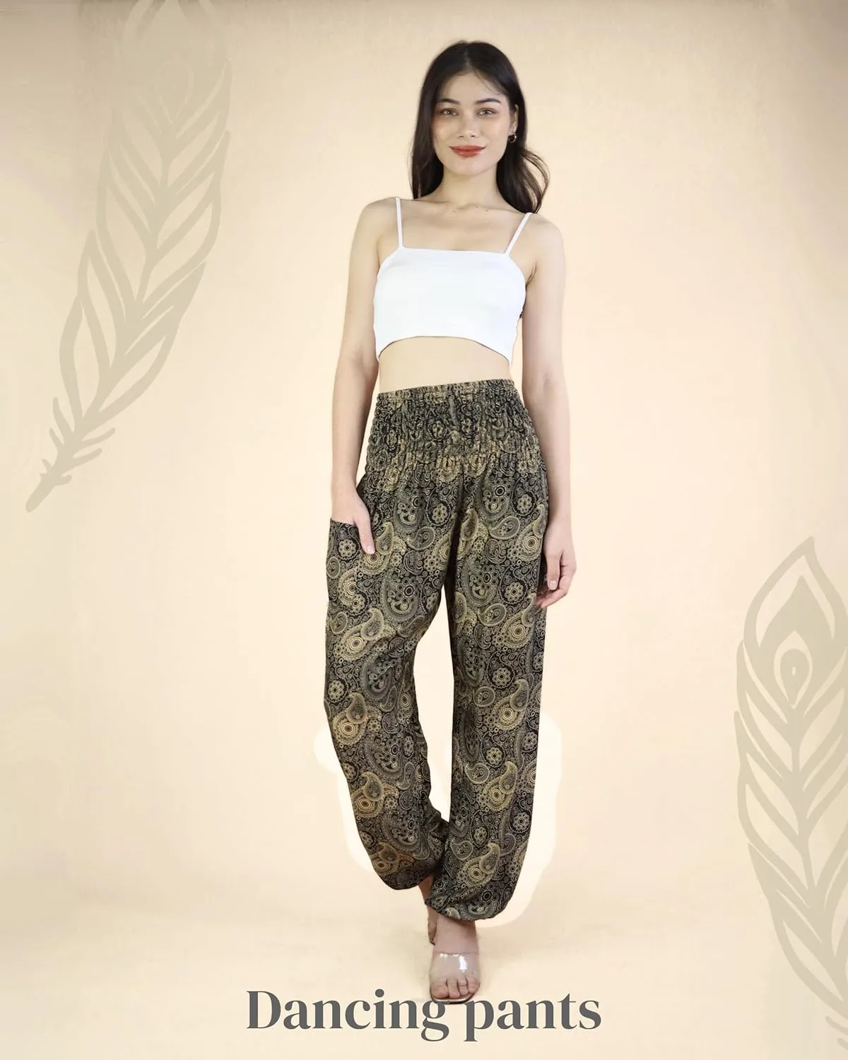 Boho Pants | Harem Pants Women with Pockets | Soft & Breathable Flowy Pajamas | Soft Yoga Pants| Hippie Clothes for Women