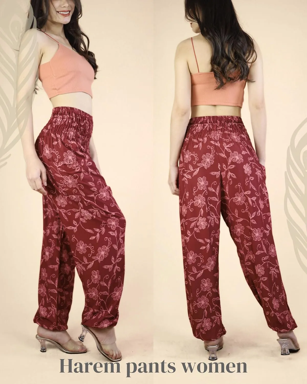 Boho Pants | Harem Pants Women with Pockets | Soft & Breathable Flowy Pajamas | Soft Yoga Pants| Hippie Clothes for Women