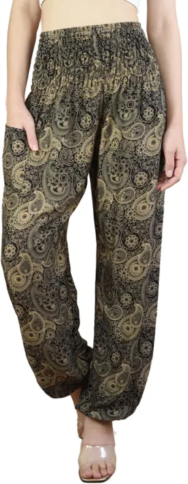 Boho Pants | Harem Pants Women with Pockets | Soft & Breathable Flowy Pajamas | Soft Yoga Pants| Hippie Clothes for Women
