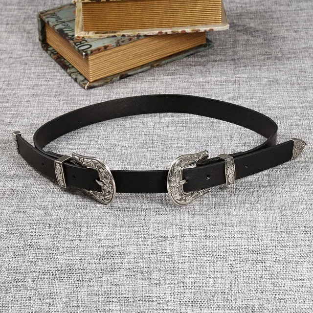 Buckle Star Pattern Double Belt