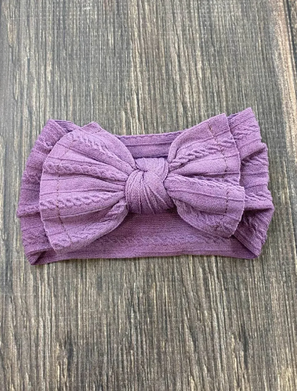 Cable Knit Bow Headband: Mustard