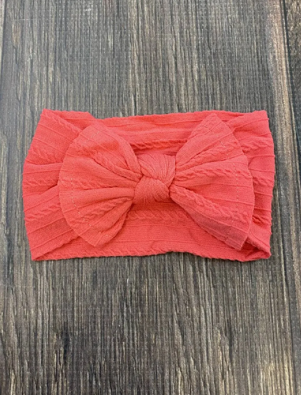 Cable Knit Bow Headband: Mustard