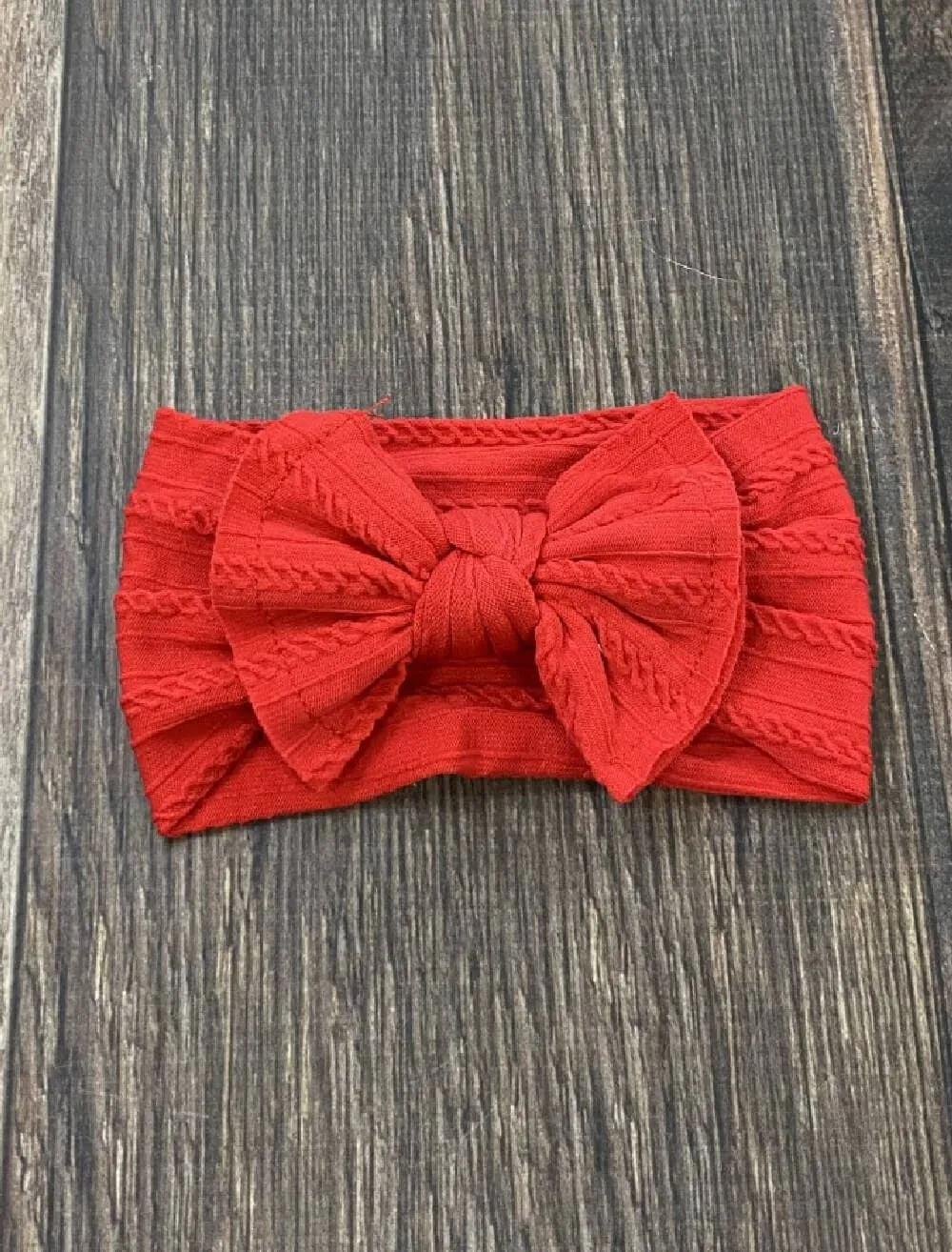 Cable Knit Bow Headband: Mustard