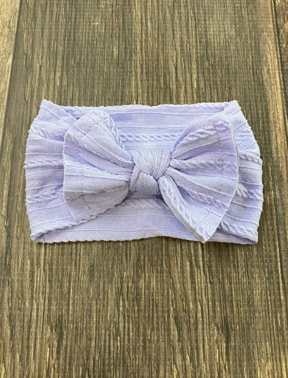 Cable Knit Bow Headband: Mustard