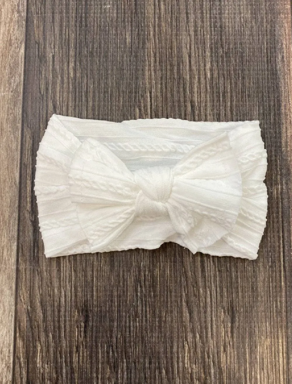 Cable Knit Bow Headband: Mustard