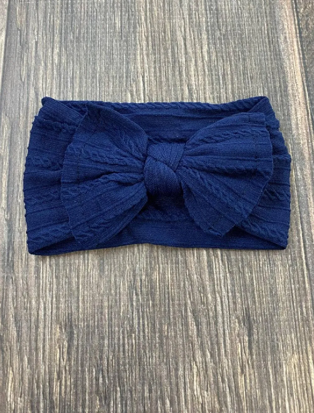 Cable Knit Bow Headband: Mustard