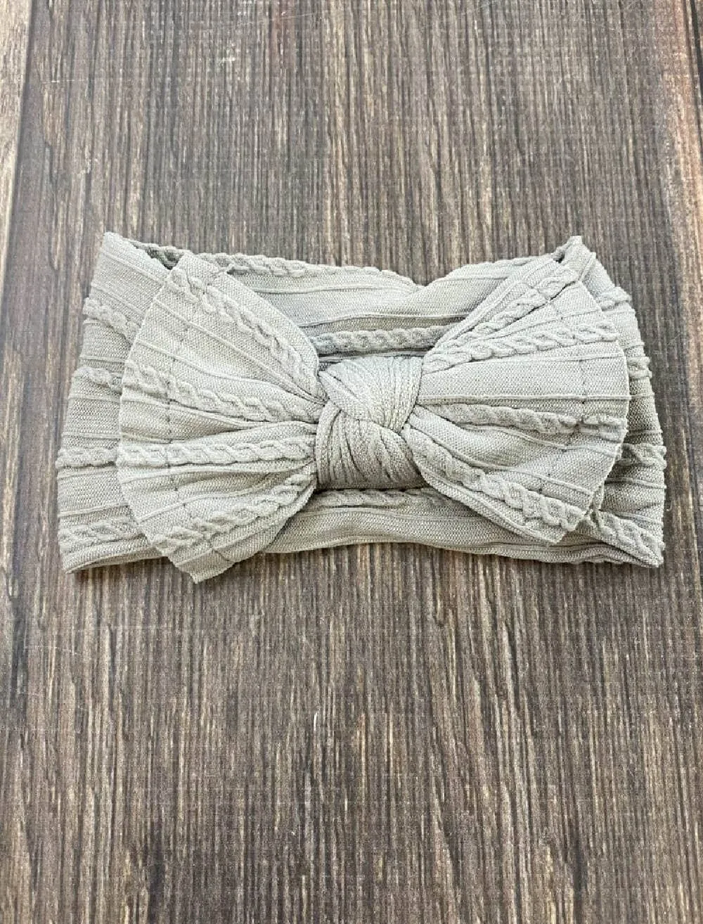 Cable Knit Bow Headband: Mustard