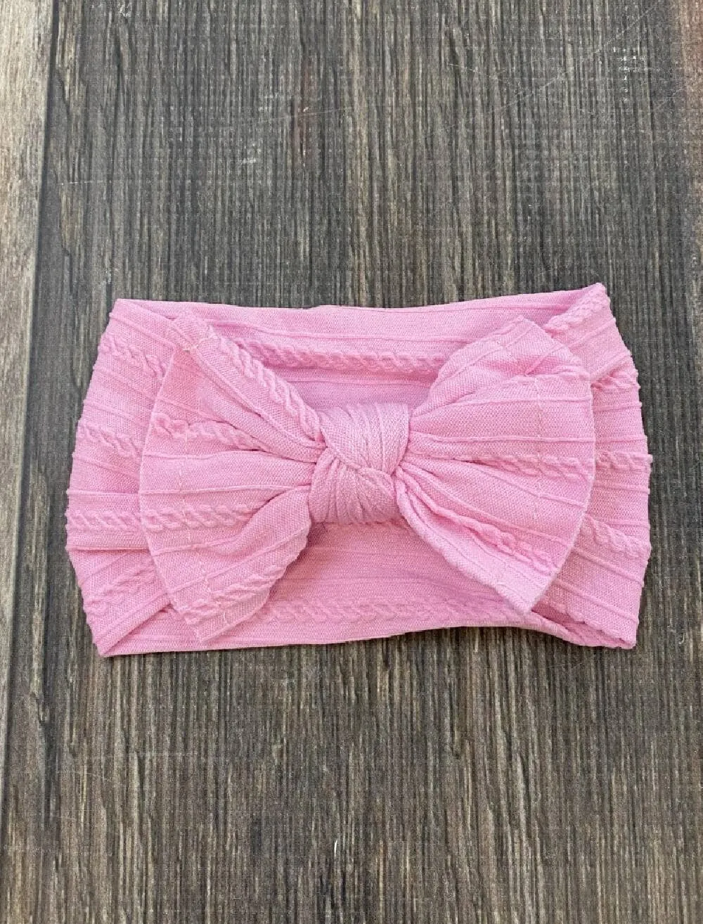Cable Knit Bow Headband: Mustard