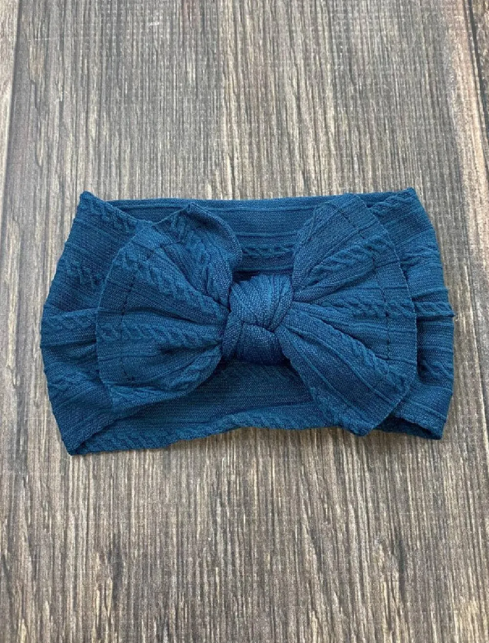 Cable Knit Bow Headband: Mustard