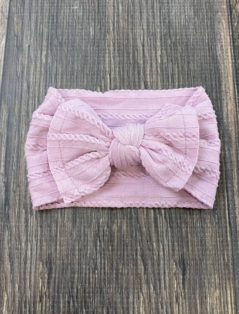 Cable Knit Bow Headband: Mustard