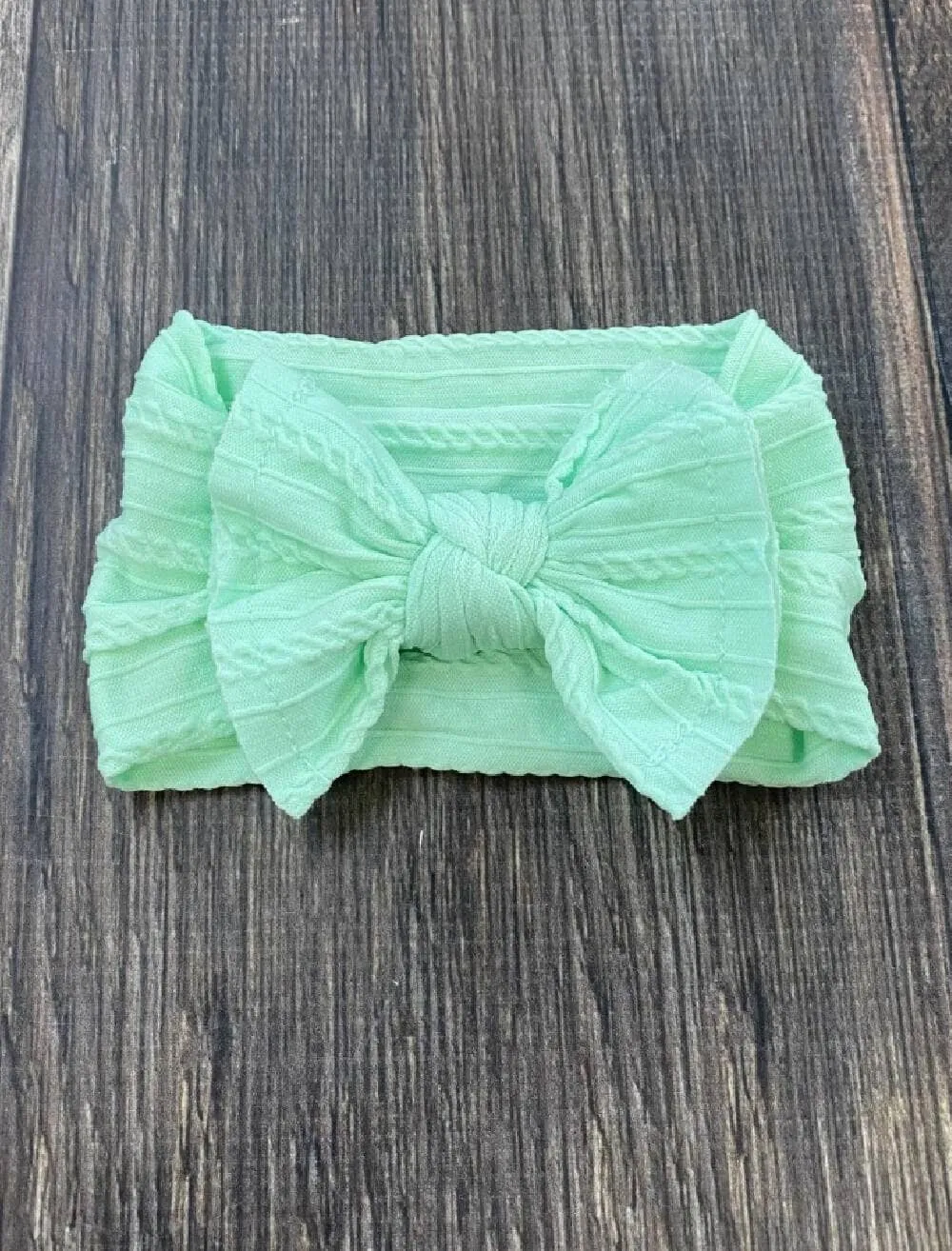 Cable Knit Bow Headband: Mustard