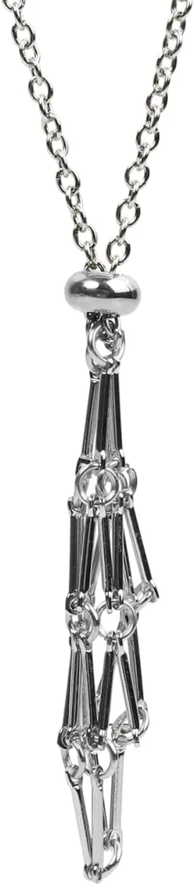 Crystal Holder Necklace, Stainless Steel Cage for Stone Adjustable Natural Crystal Cage Holder Necklaces Quartz Natural Gemstone Jewelry for Women Men