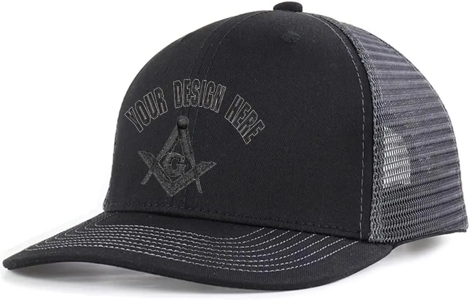 Custom Masonic 112 Trucker Hat Gifts for Men Design Embroidered Your Text Snaps Mesh Baseball Cap for Women Dad Grandpa Gift