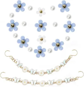 Daisy Flower Chains Charm for Women, Cute Flower Shoe Charms for Clog Sandals, Bling Butterfly Shoe Chains for Girls, Party Favor
