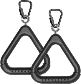 Dolibest 2PCS Monkey Bars, Triangle Trapeze Swing Bar with 2PCS Triangle Carabiners, Outdoor Play Equipment, Swing Set Accessories Monkey Rings, Obstacle Ring Toys Set for Kids, Black