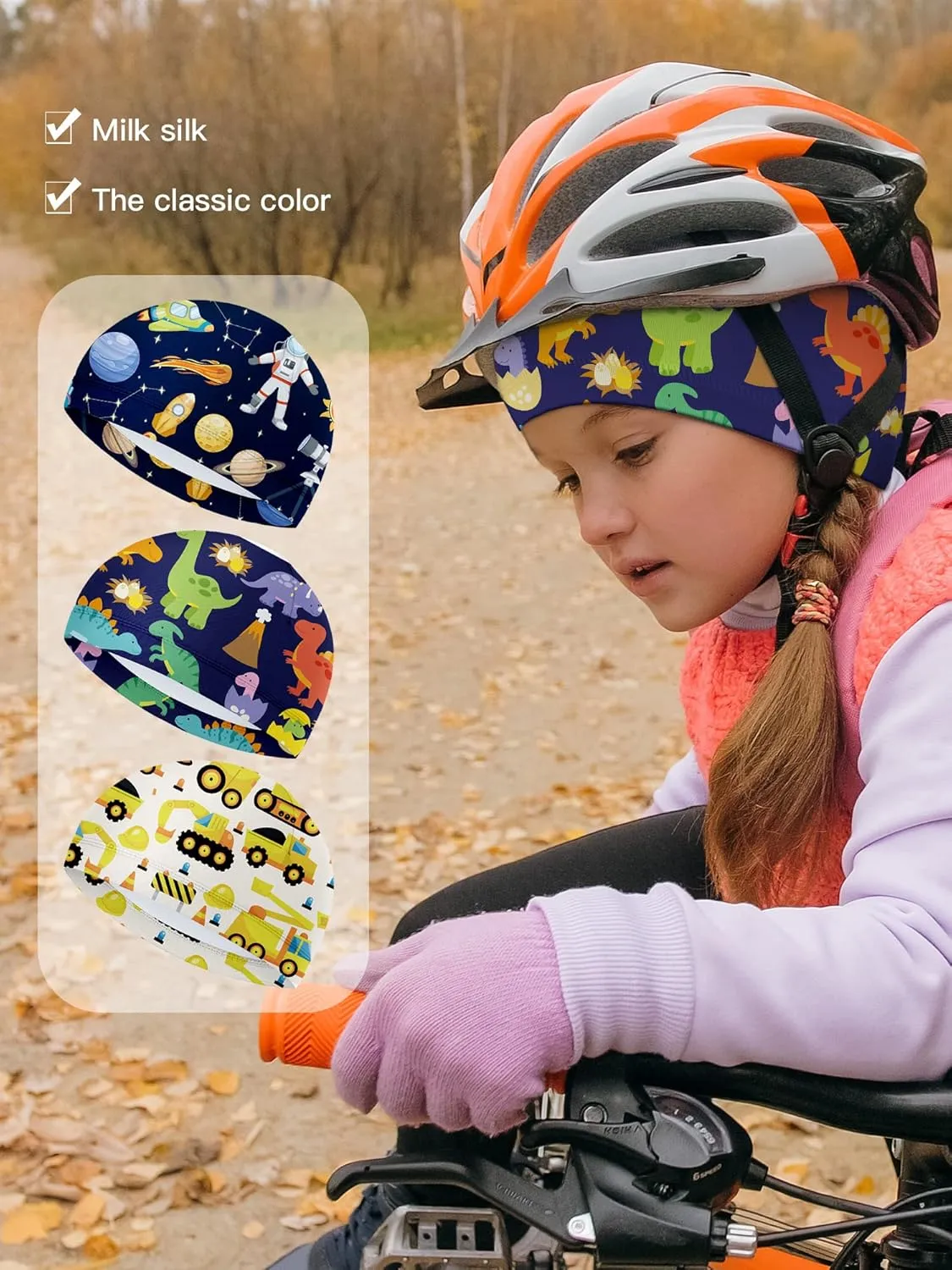 Geyoga 6 Pcs Skull Caps for Kid Youth Skull Cap for Under Helmet Football Sport Wicking Cap Running Hat