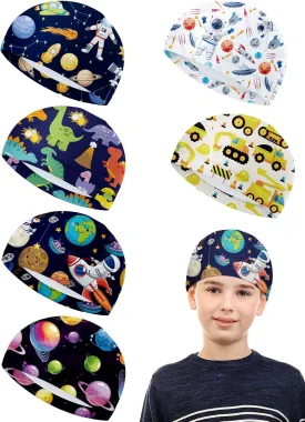 Geyoga 6 Pcs Skull Caps for Kid Youth Skull Cap for Under Helmet Football Sport Wicking Cap Running Hat