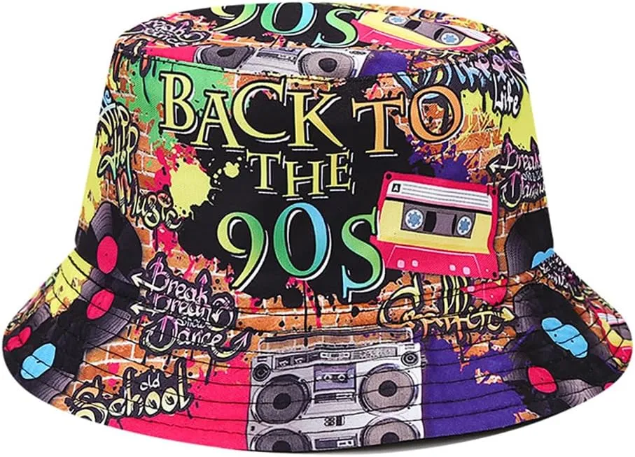Gionforsy Hip Hop Costume Kit 80s 90s Outfits Accessories Rapper Accessories Bucket Hat Sunglasses Gold Chain Ring