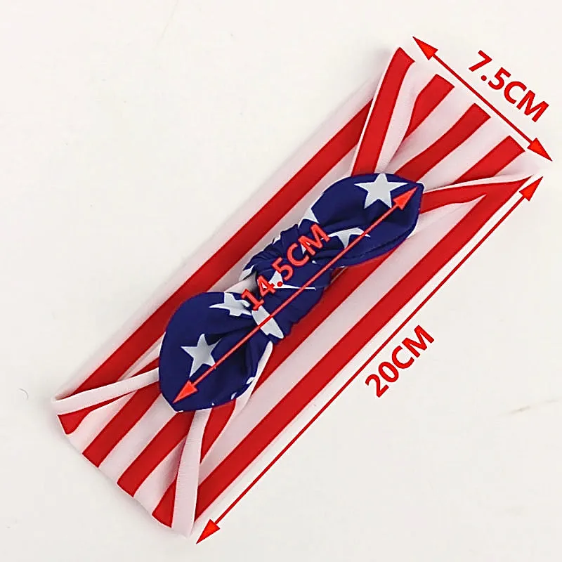 Girls American Flag Print Headbands