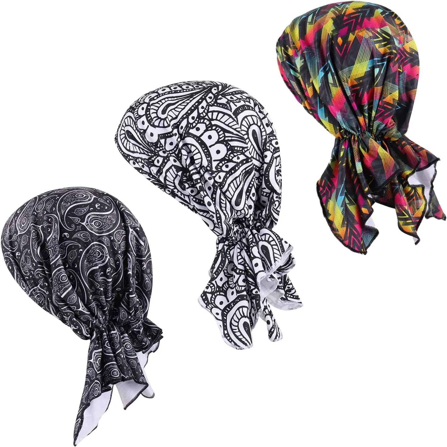 KAKU NANU Women Turban Chemo Beanies Pre Tied Caps Baggy Slouchy Headwear Sleep Scarf