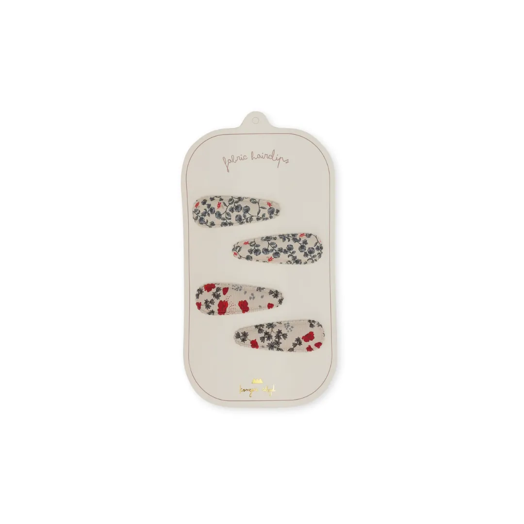 Konges Slojd 4 Pack Fabric Hair Clips - Poppy/Espalier Petit