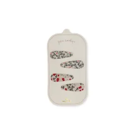 Konges Slojd 4 Pack Fabric Hair Clips - Poppy/Espalier Petit
