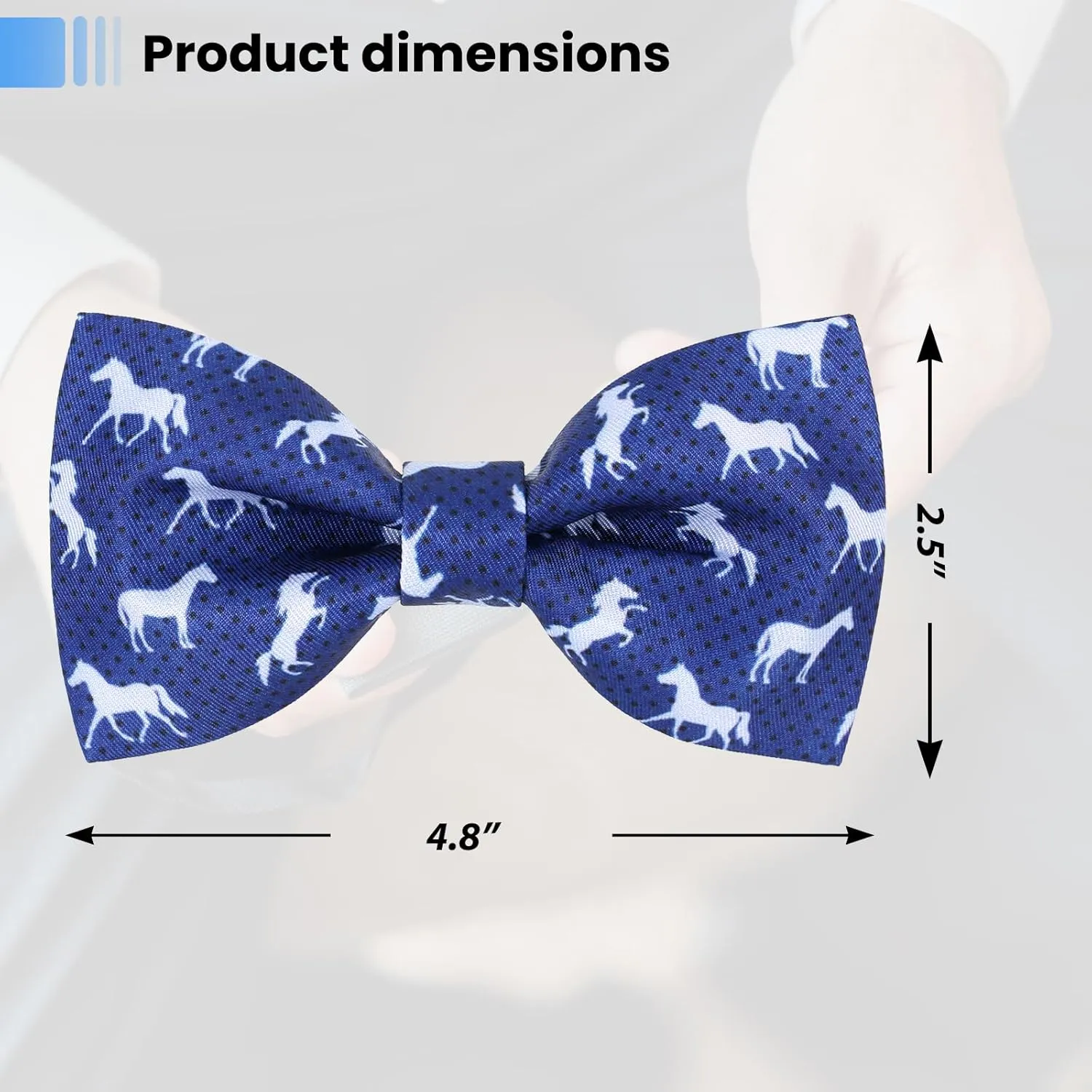 Men's Horse Race Bow Tie Satin Silk Pre-tied Solid Horse Racing Bow Ties for Men with Gift Box