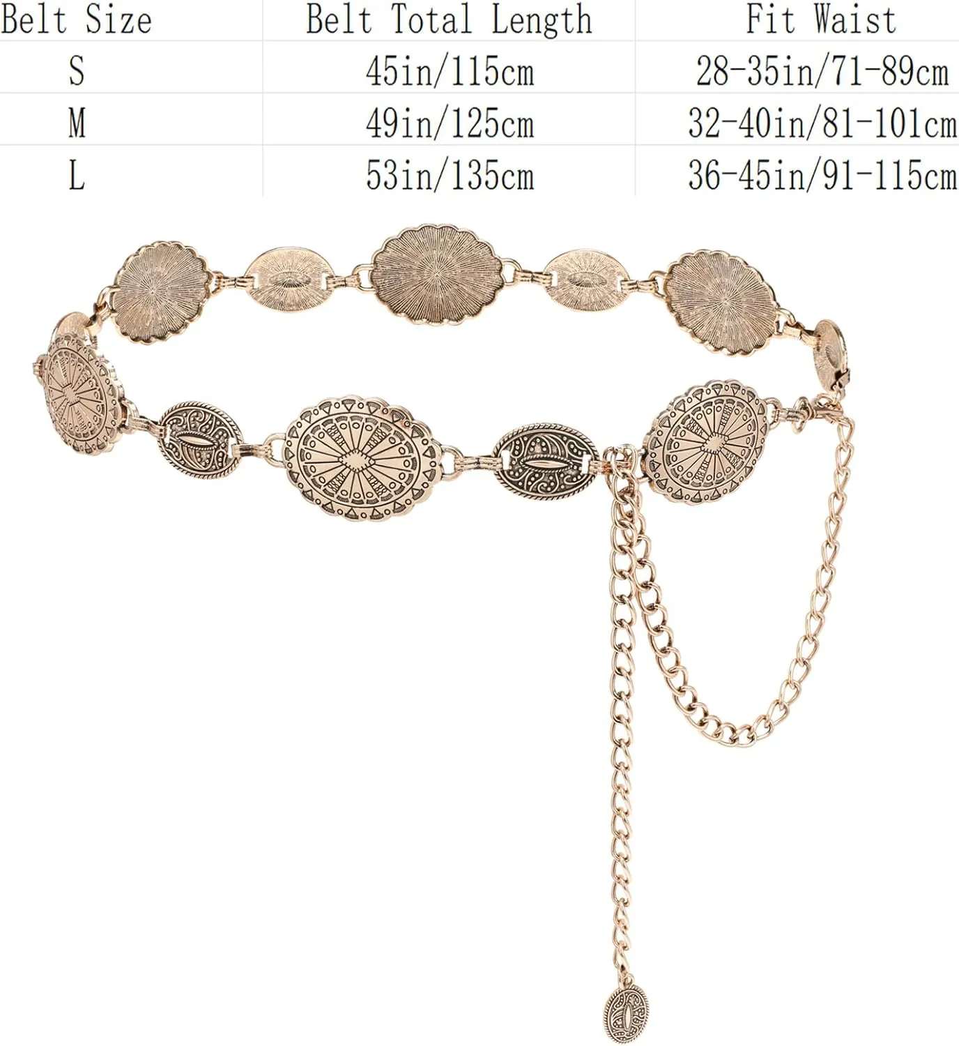 Metal Waist Chain Retro Fashion Body Belly Belt Gold Silver Belts Jewelry Accessories for Women Girls