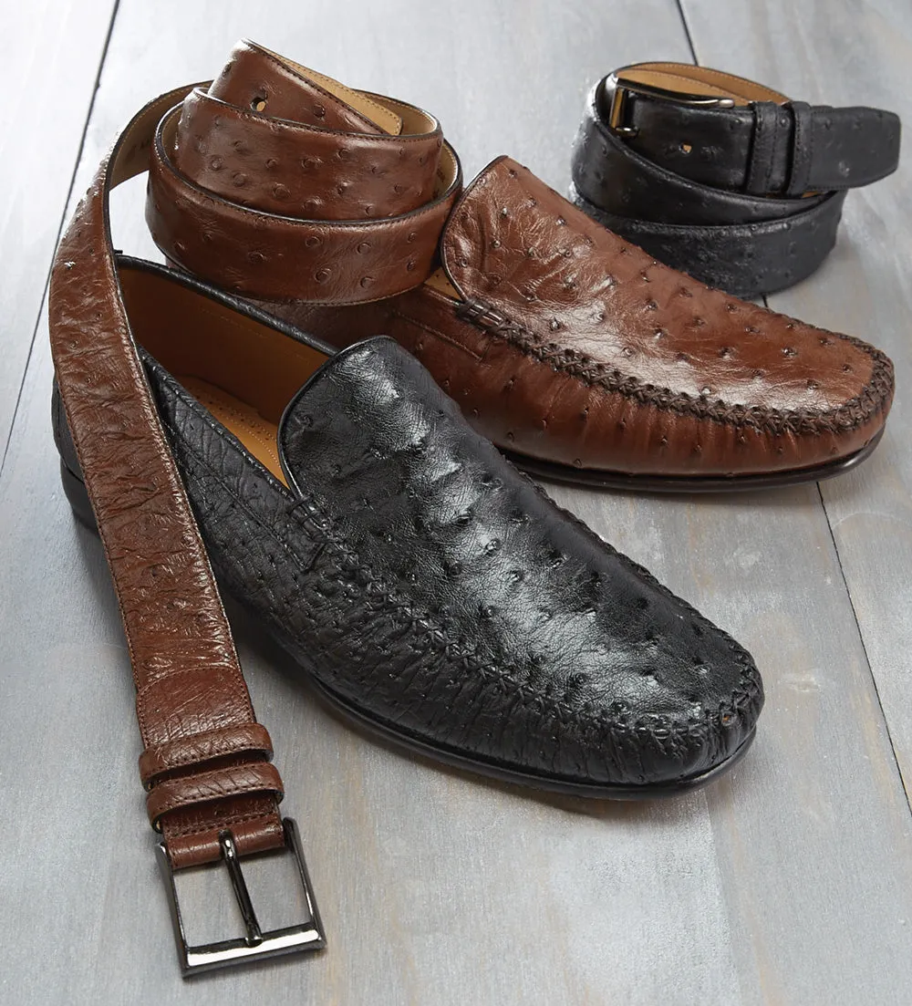Mezlan Rollini Genuine Ostrich Belt