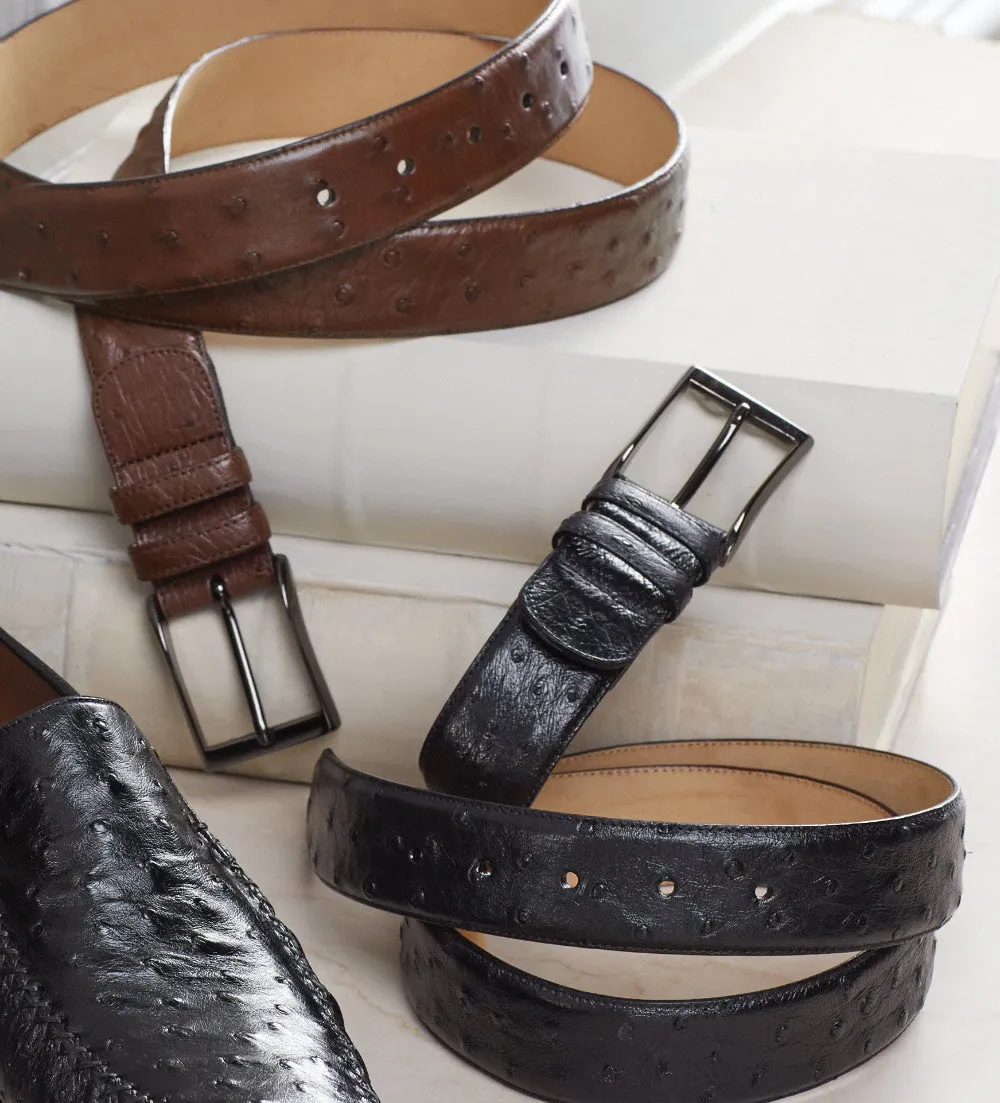 Mezlan Rollini Genuine Ostrich Belt