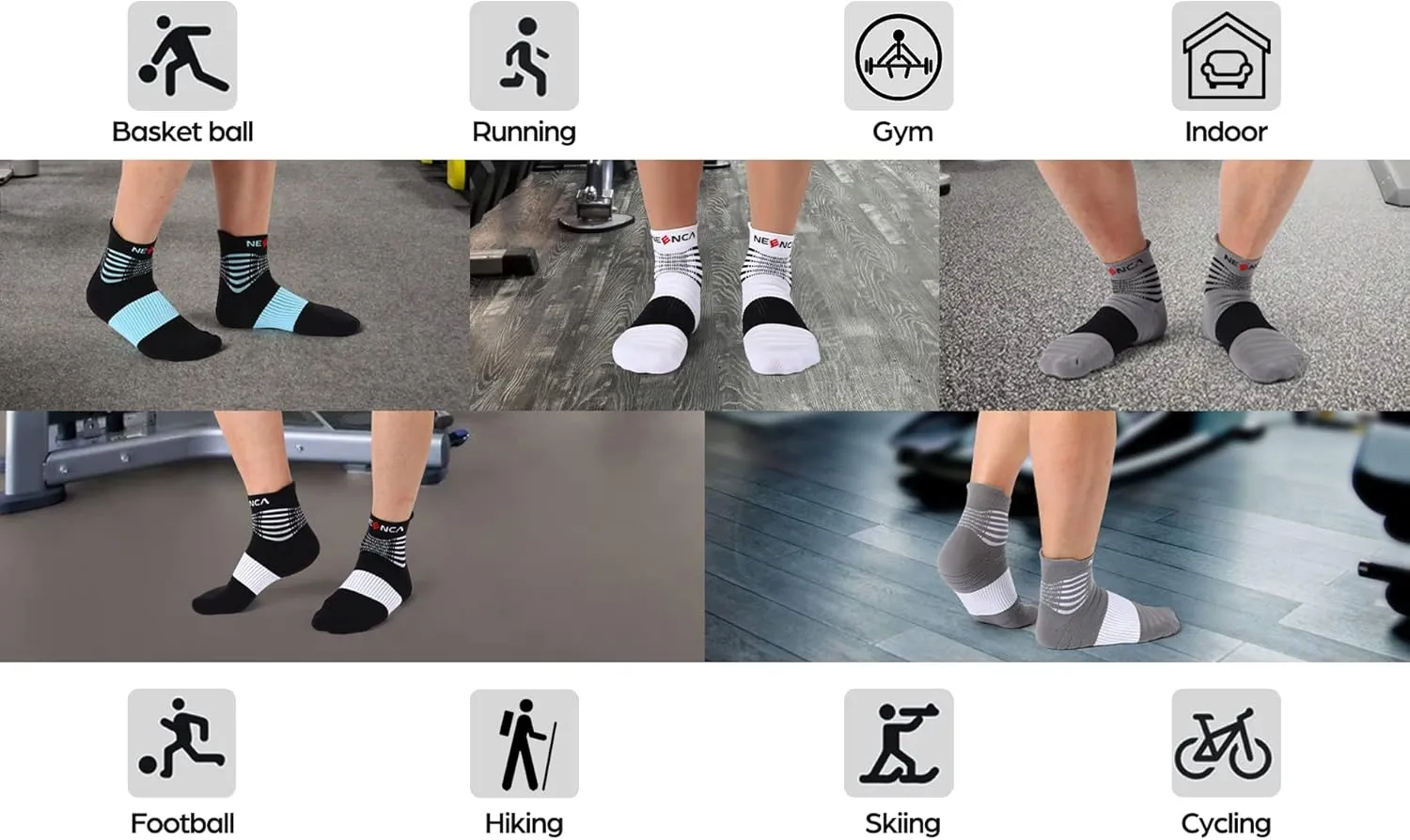 NEENCA Medical Compression Socks, Ankle Compression Stockings for Injury Recovery & Pain Relief, Sports Protection. 20-30mmHg