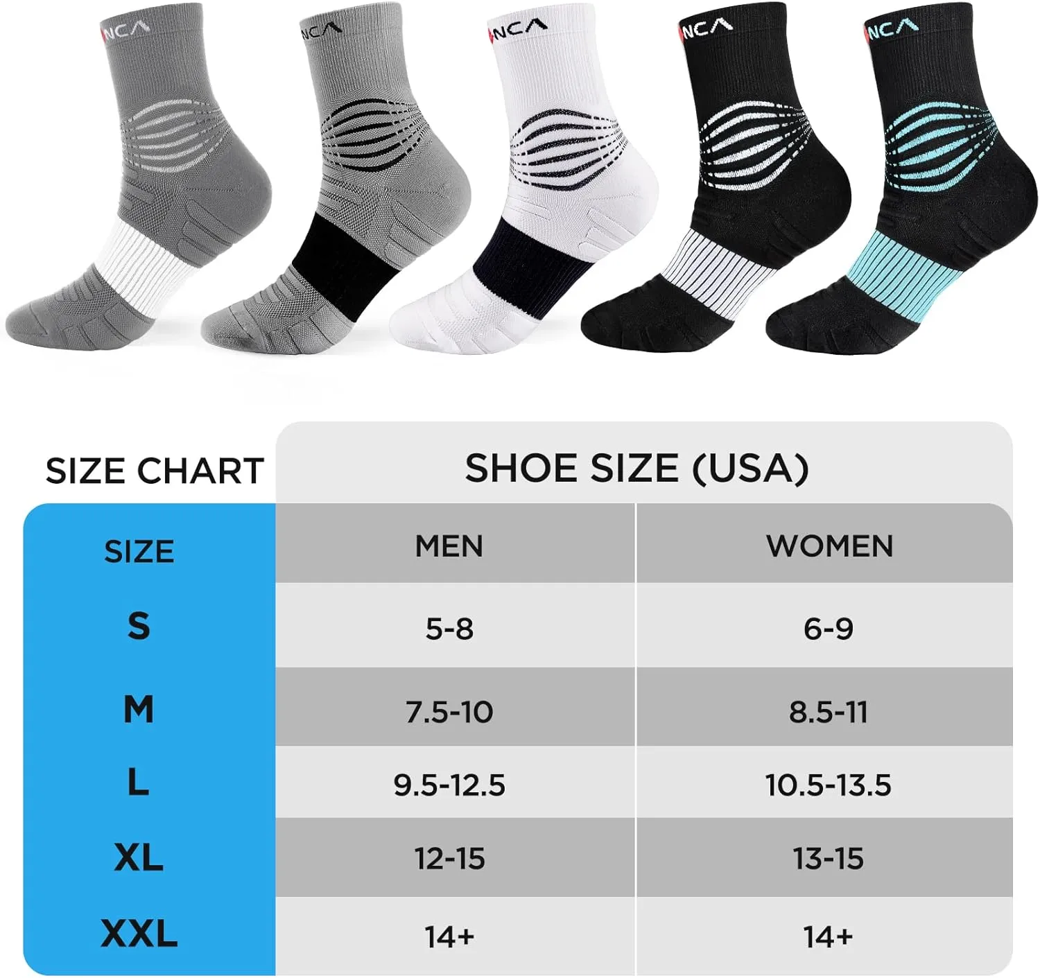 NEENCA Medical Compression Socks, Ankle Compression Stockings for Injury Recovery & Pain Relief, Sports Protection. 20-30mmHg