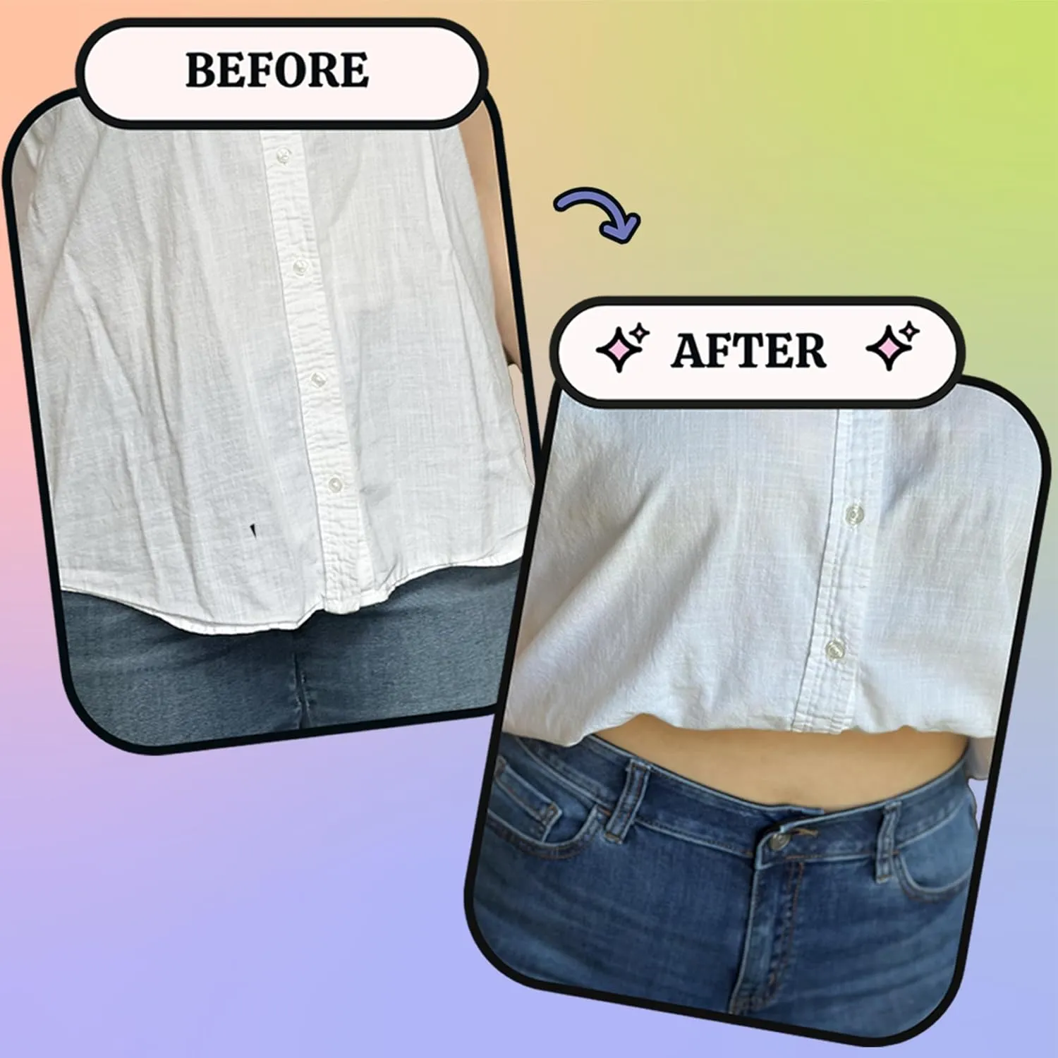 Original Adjustable Crop Tuck Waist Band Tool for Tucking Shirt and Sweater Top Size