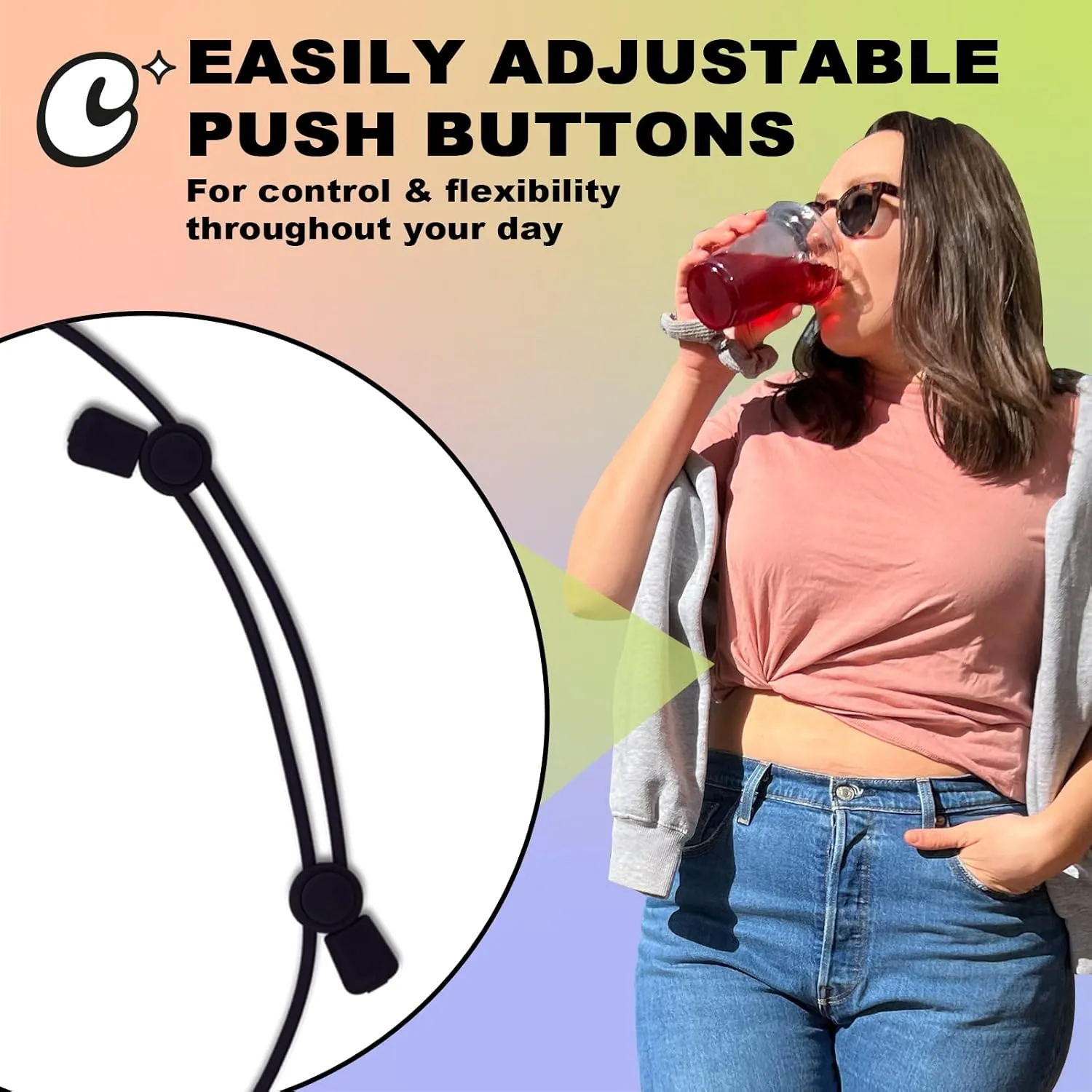 Original Adjustable Crop Tuck Waist Band Tool for Tucking Shirt and Sweater Top Size