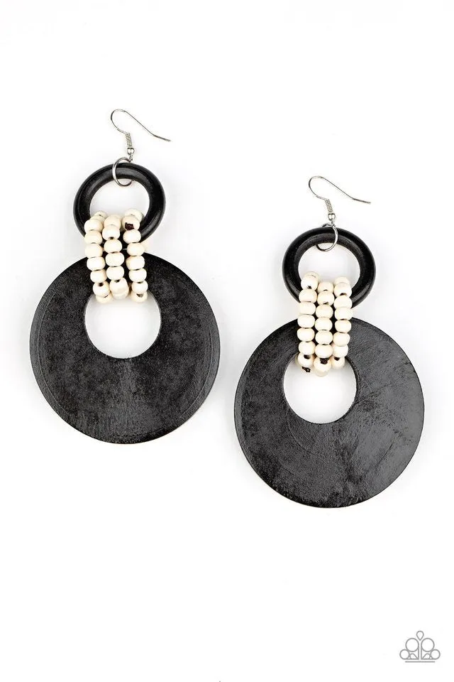 Paparazzi Beach Day Drama Earrings Black