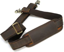 Polare Full Grain Leather Adjustable Replacement Shoulder Strap with Metal Hook for Briefcase Messenger Shoulder Duffel Bag