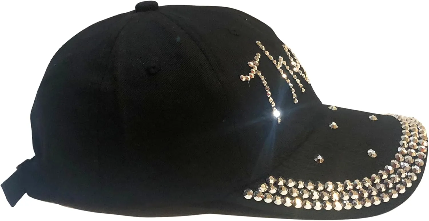 Popfizzy Bedazzled Hat for Women and Girls, Rhinestone Denim and Diamond Hat, Fun Adult Bling Hats, Sparkly Gifts, One Size