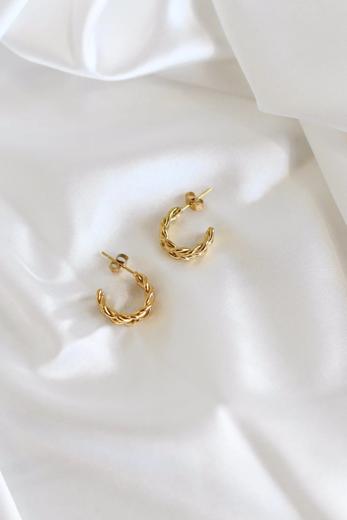 Small Braided Hoop Earrings