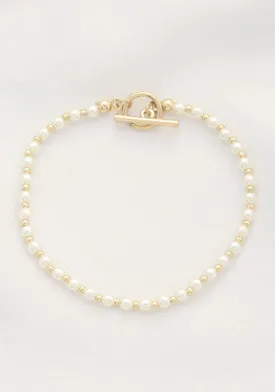 Sodajo Pearl Ball Bead Toggle Clasp Bracelet