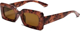 SOJOS Retro 90s Nude Rectangle Sunglasses Womens Mens Trendy Chunky Glasses