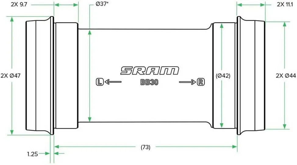SRAMSram MTB Press Fit GXP Bottom Bracket Shield and Wave Washer Assembly - Silver