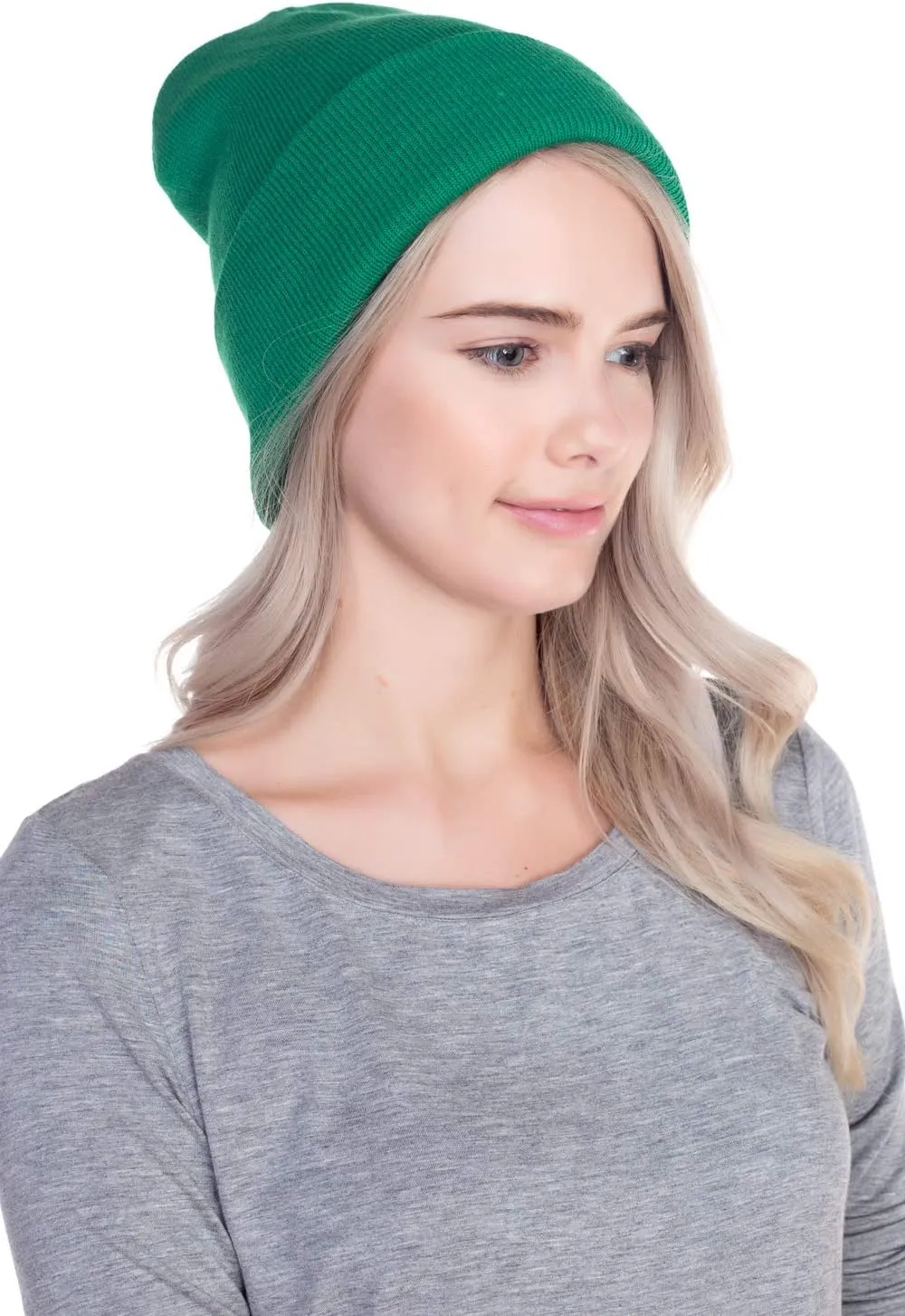 Top Level Beanie Men Women - Unisex Cuffed Plain Skull Knit Hat Cap